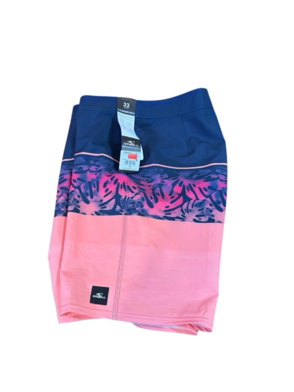 Men's O'Neill Board Shorts Size 32 Blue and Pink